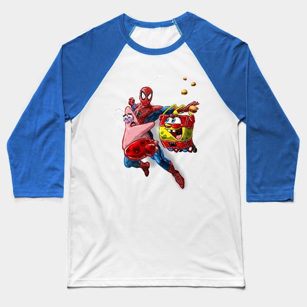 Sponge Spider Baseball T-Shirt by tduffyworld